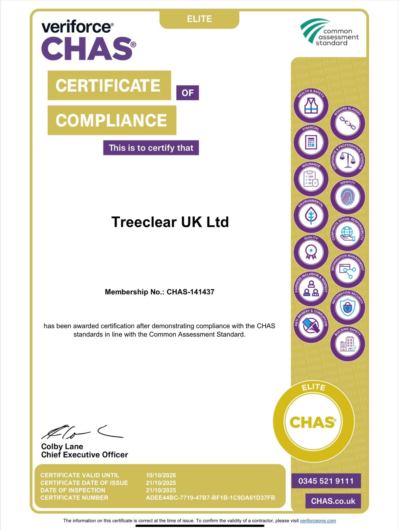 CHAS ELITE Accreditation